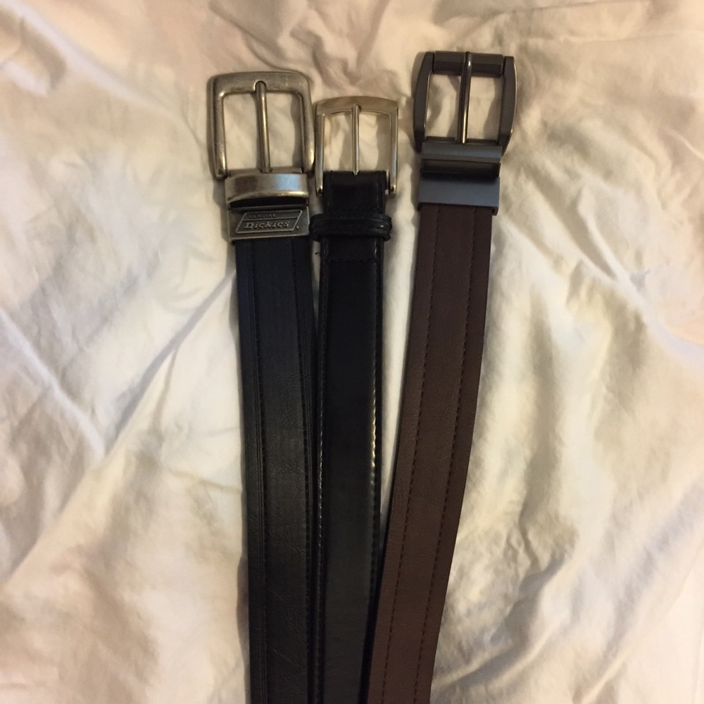 Men’s Leather belt set of 3 - Black, Brown